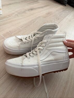 Vans Women's White High-Top Platform Sneakers